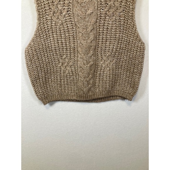 Pink Rose Women's Cable Knit Sleeveless Vest Sweater Taupe Size L NWT - Picture 5 of 11